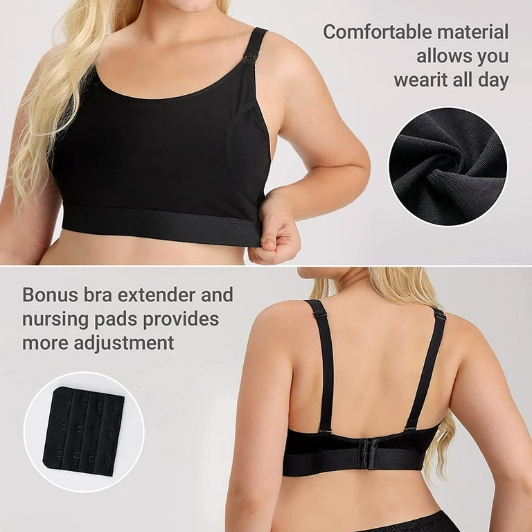 Pumping Bra, Hands Free Pumping Bras for Women 2 Pack Supportive  Comfortable All Day Wear Pumping and Nursing Bra in One Holding Breast Pump  for Spectra S2, Bellababy, Medela 