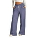 thumbnail image 1 of Puntoco Pantalones De Pierna Ancha Con Cordón Estampado De Color Sólido A La Moda Para Mujer Azul Marino Xxxl, 1 of 4