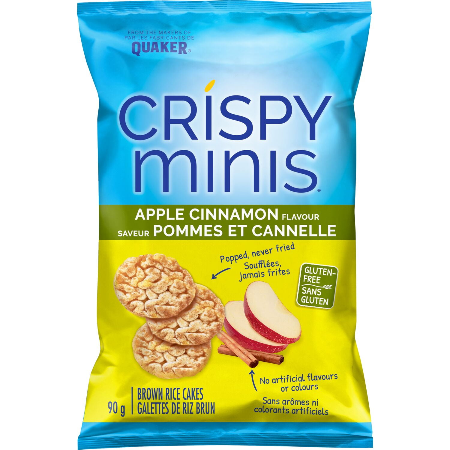 Quaker Crispy Minis galettes de riz brun saveur Pommes et cannelle