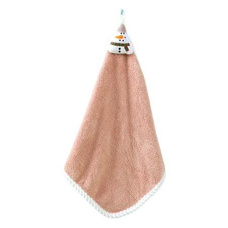 

ANLV Hand Towel Wide Application Soft Useful Snowman Pattern Christmas Hand Towel Bathroom Tool