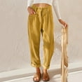thumbnail image 6 of EDFBUYKRS Female Women Pants Casual Womens Linen Pants Petite Short Womens Corduroy Pockets Cropped Straight Leg Pants Elegant Casual Trousers Xxl, 6 of 7