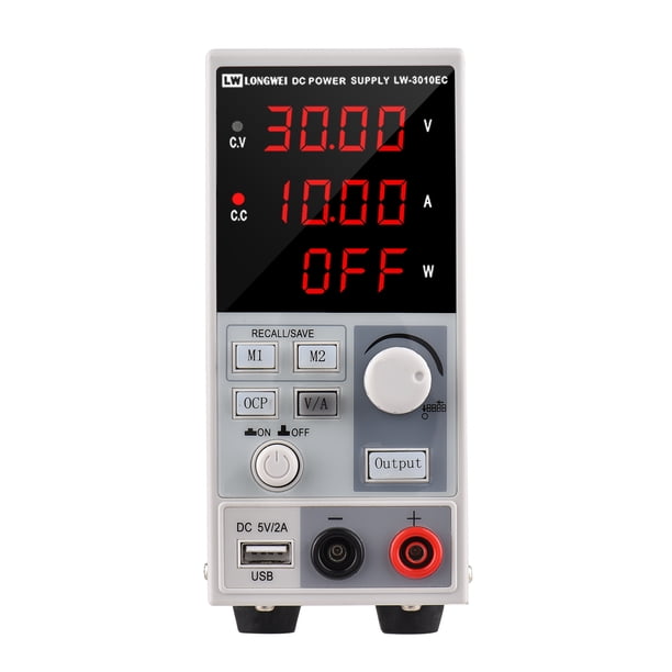 Fuente de alimentación CC variable LONG WEI LW-3010EC de 30 V y 10 A para LED