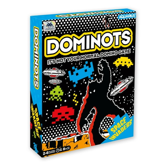 Juego de fichas AQUARIUS Space Invaders Dominots con licencia oficial