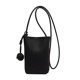 thumbnail image 1 of Bolso de hombro para teléfono celular de cuero sintético, mini billetera con correa para el hombro, bolso de mensajero para mujer, color negro, 1 of 14