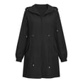 thumbnail image 7 of jobturf Plus Size Rain Jacket Women Waterproof Drawstring Windbreaker Jackets Lightweight Long Sleeve Raincoat with Hood and Pockets L-5XL, 7 of 7