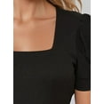 thumbnail image 4 of Square Neck Textured Fitted Blouse, 4 of 6