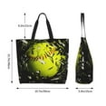 thumbnail image 5 of Pofeuu Ball Print Reusable Grocery Bags - Washable, Foldable, Packable Tote, Large Handles, Heavy Duty, Zippered Top Pouch, 5 of 8