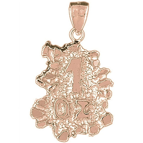 14K Rose Gold "1 Oz" Nugget Pendant - 38 mm