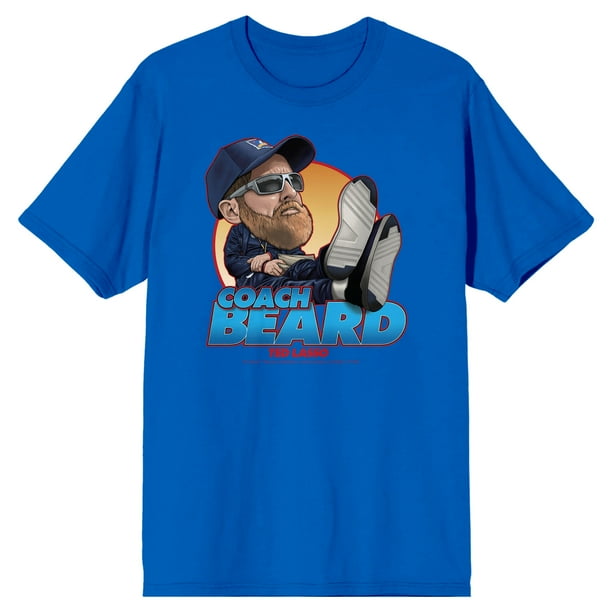 Ted Lasso Coach Beard Men's Royal Blue Short Sleeve Crew Neck Tee