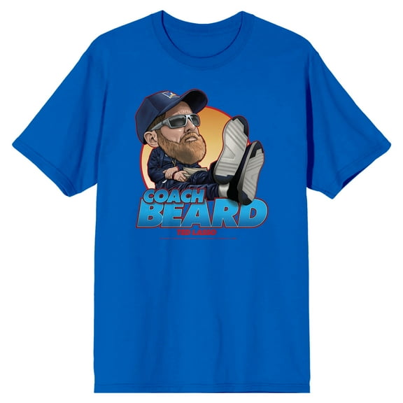 Ted Lasso Coach Beard Men's Royal Blue Short Sleeve Crew Neck Tee-Large