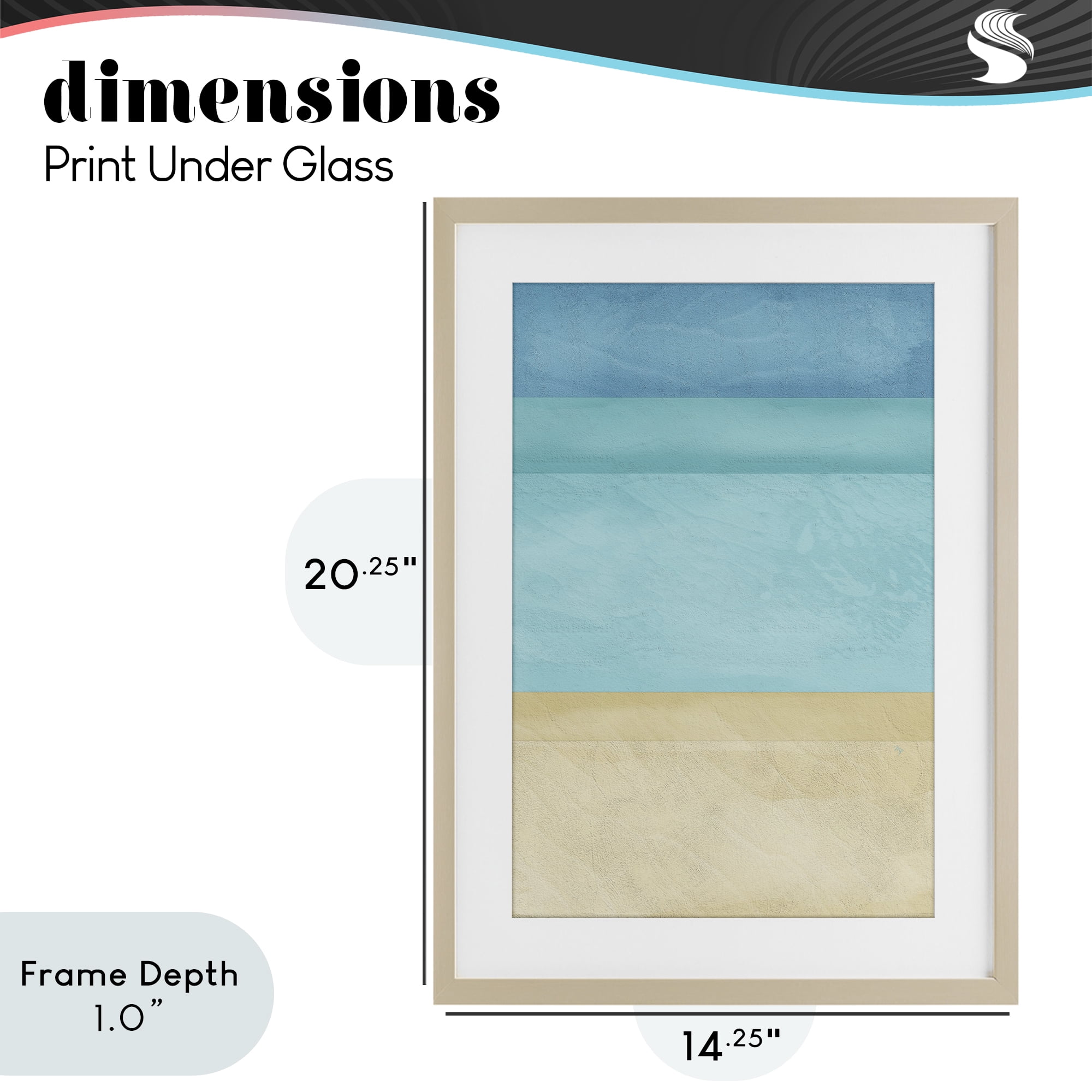 Stupell Industries Abstract Beach Coastal Color Block Birch Framed Print Under Glass, design by Martina Pavlova