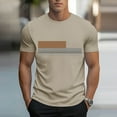 thumbnail image 6 of Hfnxid Men's Summer Shirt Fashion Stylish Graphic T-Shirt Slim Fit Lightweight Workout Tops Casual Breathable Daily Active Tee Khaki XXL, 6 of 6