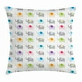 thumbnail image 1 of Nursery Throw Pillow Cushion Cover, Cute Elephants in Various Color Combinations Animal Fun Children Friendly Design, Decorative Square Accent Pillow Case, 24 X 24 Inches, Multicolor, by Ambesonne, 1 of 2