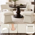 thumbnail image 3 of Usaint 360‑Degree Swivel Chenille Dining Chair Set of 2, Hollow‑Out Curved‑Back Upholstered Accent Chair for Dining Rooms, Living Rooms, Reading Nooks, Beige, 3 of 10