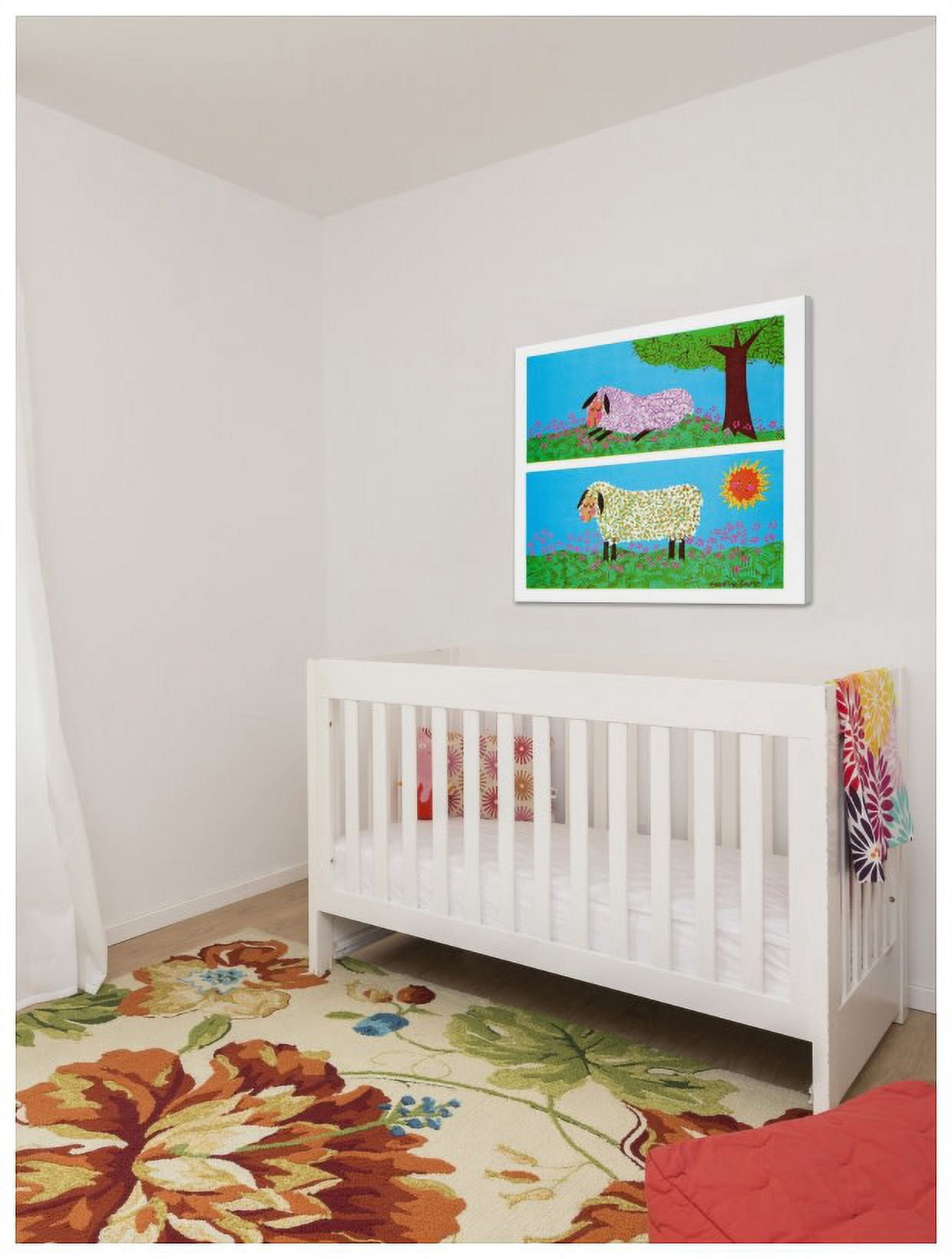 Marmont Hill "Happy Sheep" by Curtis Painting Print on Canvas