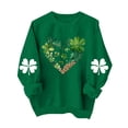 thumbnail image 2 of Hxlamzoo Womens St Patricks Day Sweatshirt Clover Graphic Irish Sweatshirts Comfy Crewneck Long Sleeve Pullover Tops, 2 of 5