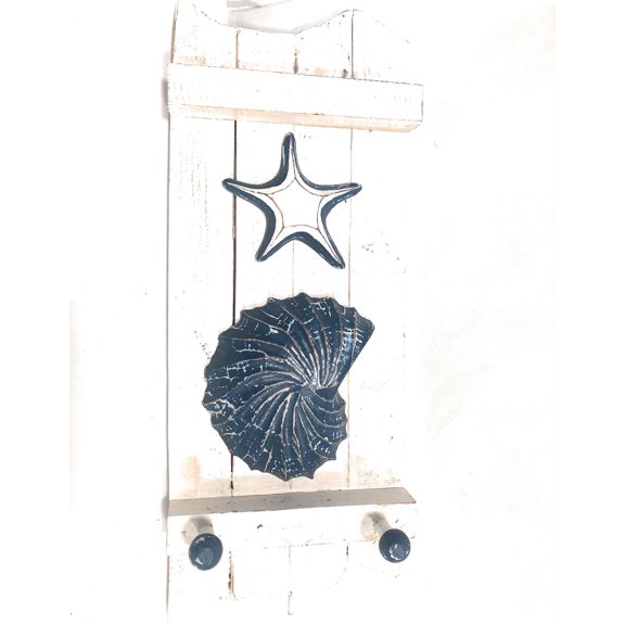 Hanger on Slats 20" w/ Fish & Starfish - Nautical Decor Accents | #snd2500950