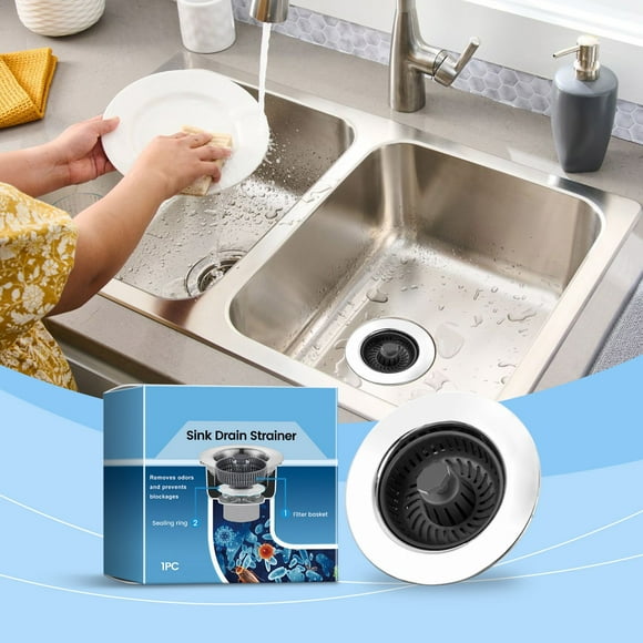 Filter Blocking Drainer Large Capacity Kitchen Waste Collection Material Metal Strainers Fr Kitchen Stopper Strainer with Stopper Silicone Small Metal The Biz Kitchen Upgrades Farm Grate Rubber Feet
