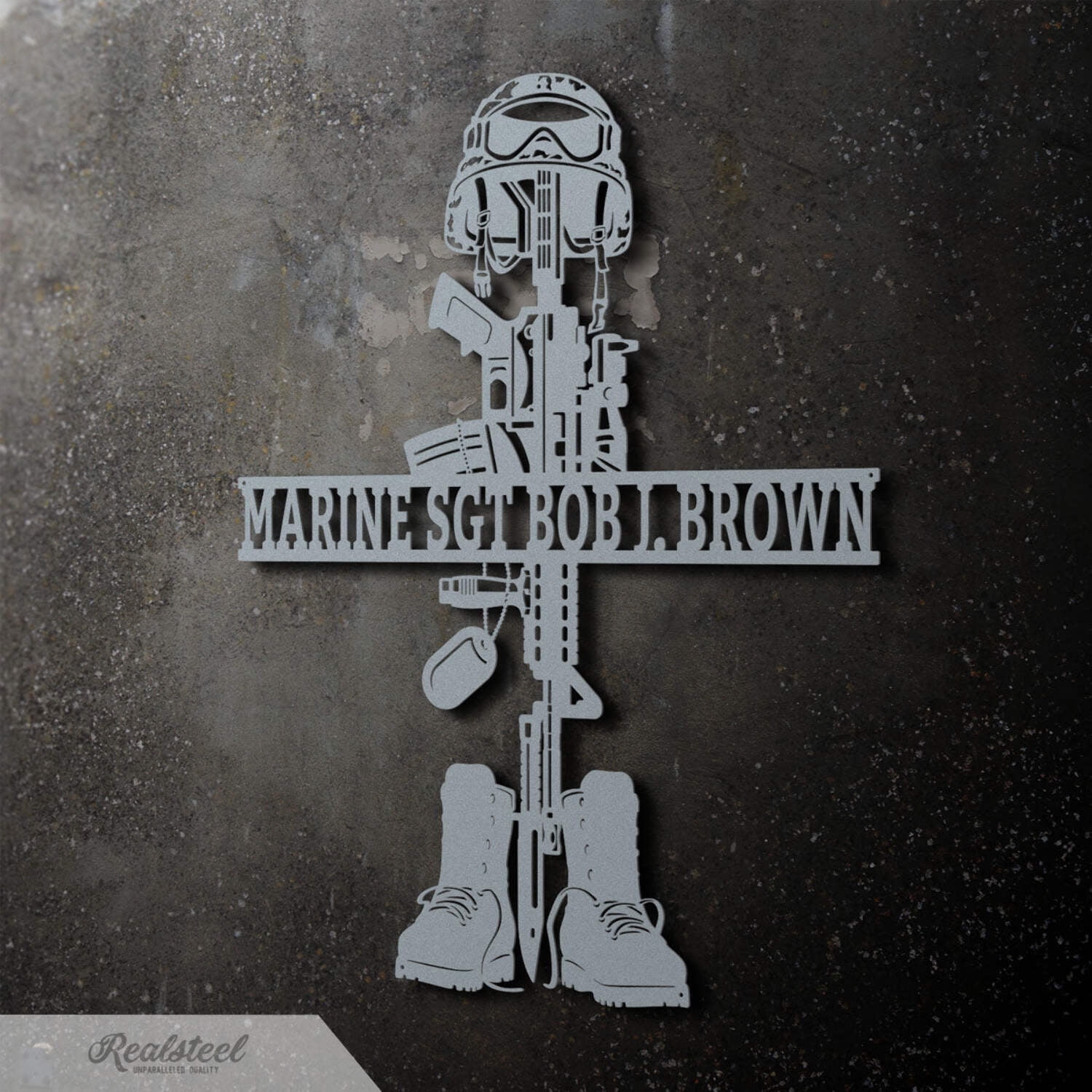 Fallen Soldier Battlefield Cross Monogram