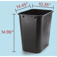 thumbnail image 5 of 7 Gallon/28 quart Rectangular Plastic Trash Can Wastebasket, Black - Space-Saving Open Top Garbage Bin for Office, Home, Bedroom, Bathroom, 5 of 5