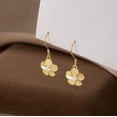thumbnail image 4 of Solid 925 Sterling Silver Hawaiian Flower Drop Earrings Plumeria for Women Teens CZ Flower Dangle Earrings Hooks for Spring, 4 of 12
