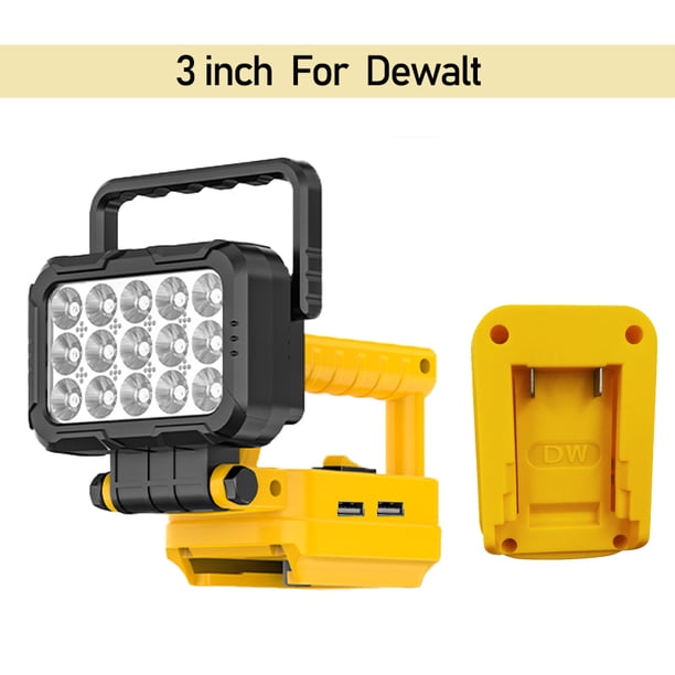 Piezas de Herramienta Eléctrica de 3" para de*walt Batería de 20V Luces de Trabajo LED Lámpara Exterior Linterna de Mano Foco USB Charger