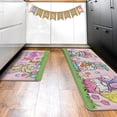thumbnail image 6 of Happy Easter Bunny Gnome Kitchen Rugs Set of 2, Rabbit Chick Eggs Balloon Carrot Pink Kitchen Mats Decor, Tulip Flower Butterfly Floor Door Mat Home Decorations -17x29 and 17x47 Inch, 6 of 6
