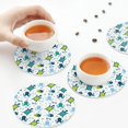 thumbnail image 7 of Pofeuu Cartoon Sea Creatures Print Leather Coasters Set of 6, Round Cups Mugs Mat Pad for Home Kitchen Heat Resistant Drink Coasters,Round Shape, 7 of 7