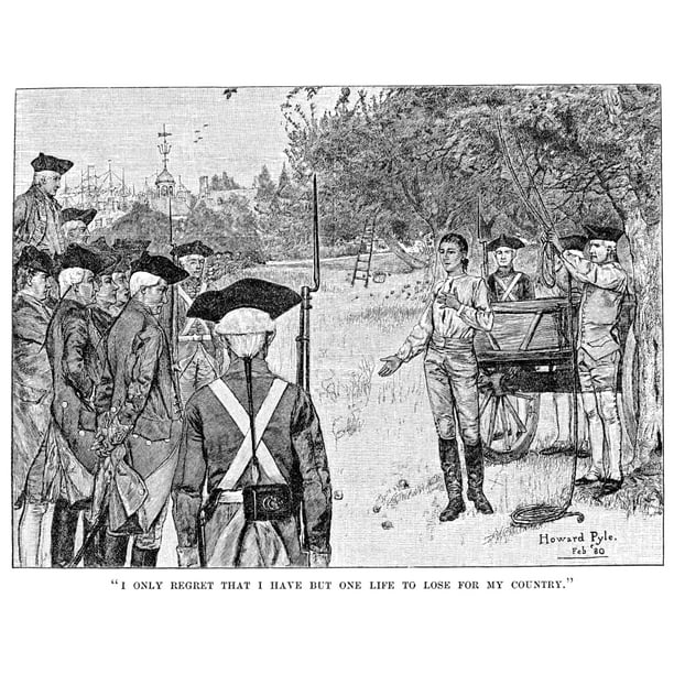 Nathan Hale (1755-1776) Namerican Revolutionary Soldier The Execution ...