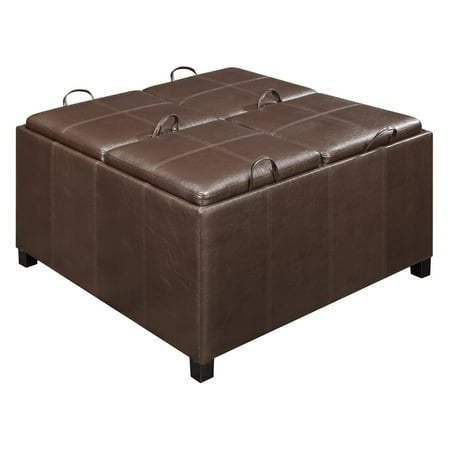 Convenience Concepts Designs4Comfort Times Square Ottoman w/ 4 Tray Tops