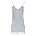 thumbnail image 7 of ZyeKqe Womens Tassel Dress Sparkly Spaghetti Strap V Neck Flapper Dresses Elegant Evening Prom Party Club Dance Gown, 7 of 7