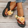 thumbnail image 4 of Aayomet Women Sandals Slippers For Women Ladies Summer Flip Flops Open Toe Flowers Bohemian Sandals Casual Shoes,Yellow 6.5, 4 of 5