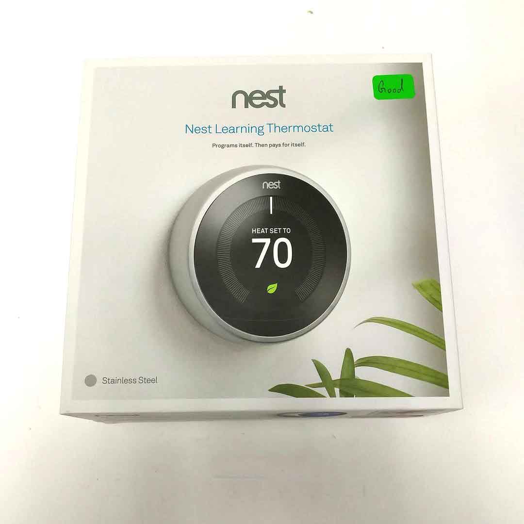 GOOD Nest (T3007ES) Learning Thermostat, Easy Temperature Control for Every  Room in Your House, Stainless Steel (Third Generation), Works with Alexa -  Walmart.com