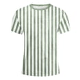 thumbnail image 4 of PMVFHDE Garçon Carnaval Rayé T-Shirt Graphique à Manches Courtes Confortable Décontracté Chemise de Fête Colorée pour Enfants Vert Clair,160, 4 of 4