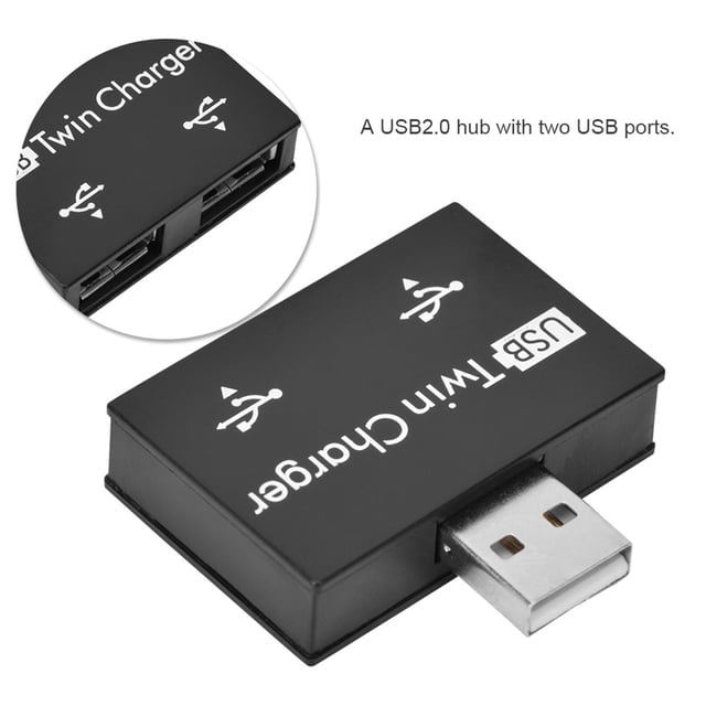 DC 5V USB Hub For Transmission Data,2.0 Male To 2-Port USB Twin Splitter Adapter Converter Kit,Aluminum Alloy + PC