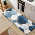 thumbnail image 5 of Blue White Gold Hexagon Marble Pattern Kitchen Rug Mat,Kitchen Runner Rugs Non Skid Washable,Decorative Kitchen Floor Mats for Kitchen,Sink,Laundry,17"x47.2", 5 of 7