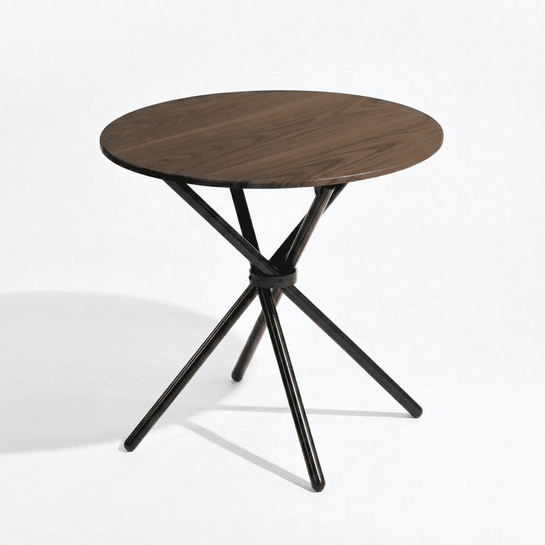 Homy Casa 31.5-Inch Round Dining Table for 2-4, Walnut Brown photo 7