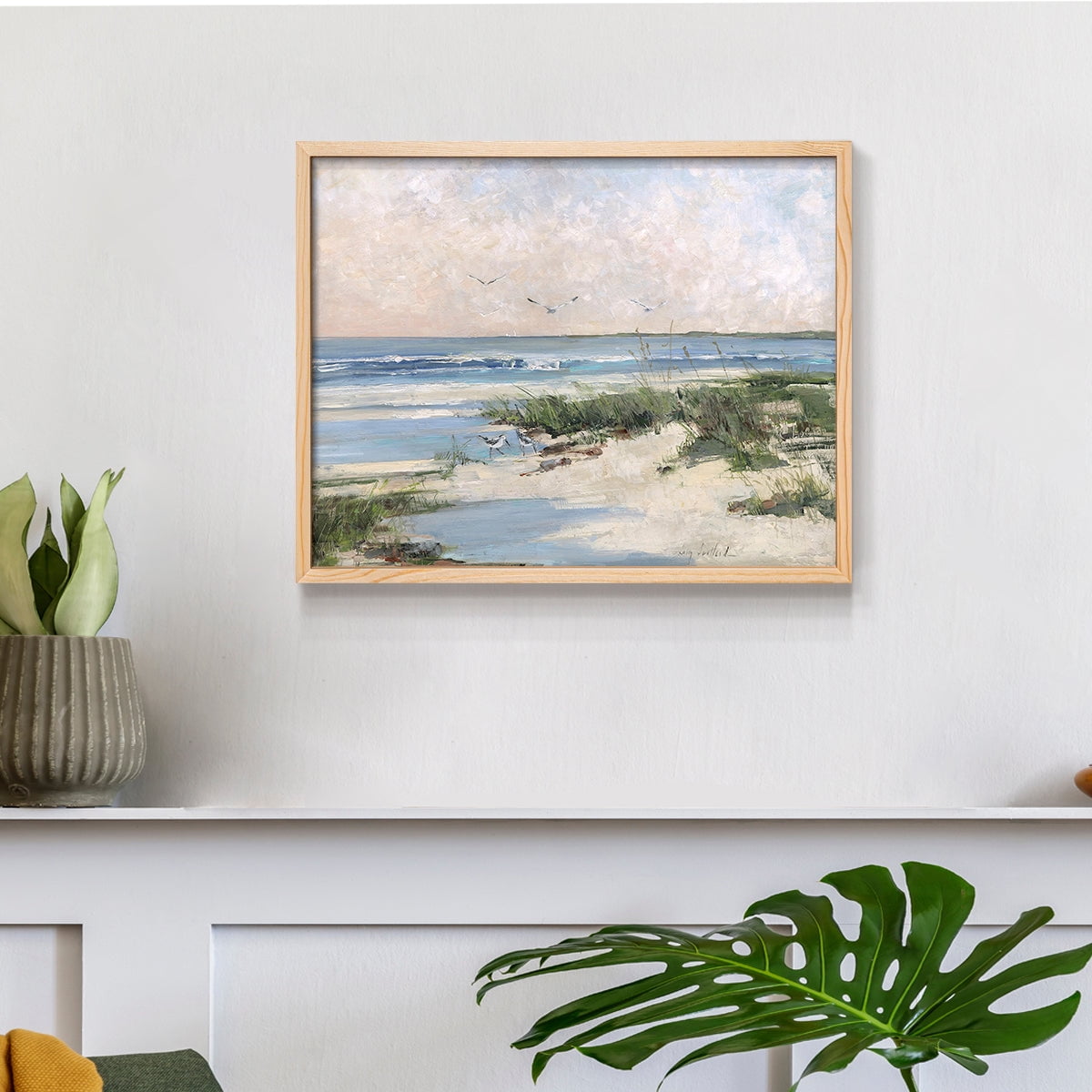 Soft Morning Sea by Sally Swatland - Restickable Framed Giclée Print