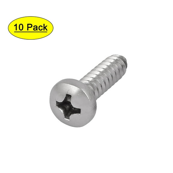 M6.3x25mm 316 Stainless Steel  Drive Pan Head Self Tapping Screws 10pcs
