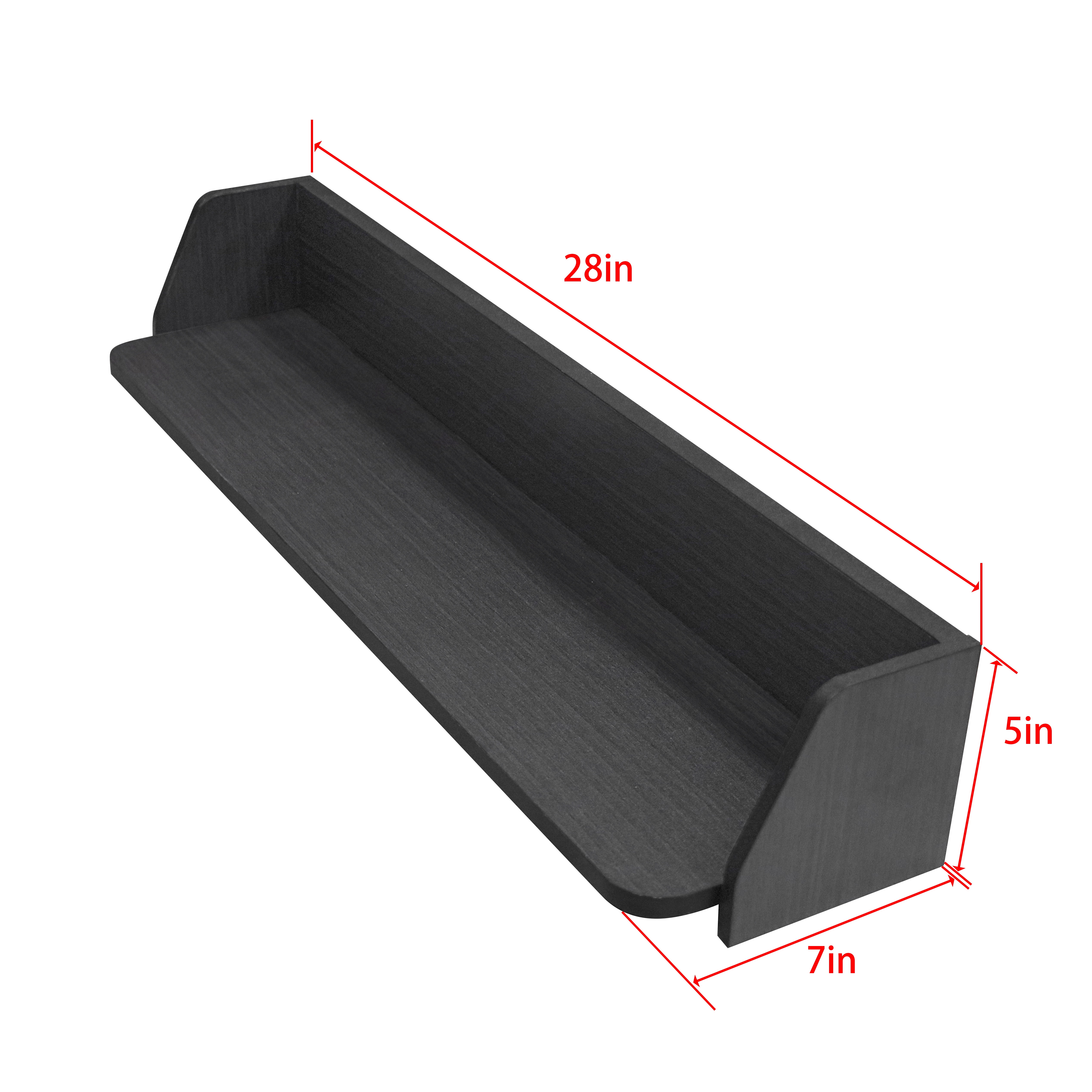 Better Homes & Gardens 28” Black Shelf with Black Metal Hooks