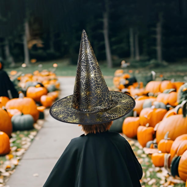 Sombrero De Mago Halloween Plegable - Rayas Blanco Y Negro, Ala Ancha, Tela Oxford Lavable