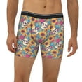thumbnail image 2 of Picia colorful Skull sunflower Pattern Men's Athletic Long Leg Briefs , Performance Stretch Underwear，Moisture-Wicking, 2 of 7