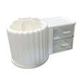 thumbnail image 4 of Organizador de maquillaje, caja de almacenamiento de escritorio, cajón giratorio, almacenamiento de papelería Blanco, 4 of 9