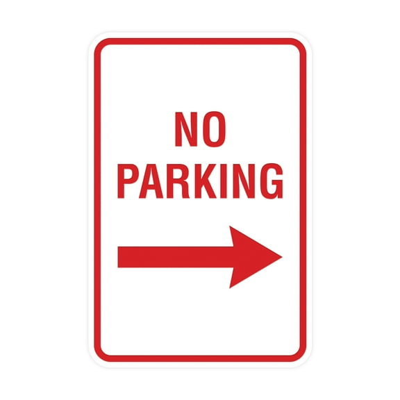 Signs ByLita Designer No Parking Sign (White/Red) - Large