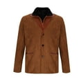thumbnail image 5 of zfhfof Men's Casual Trucker Jacket Vintage Faux Suede Jacket Coat with Pocket Outwear Notch Collar Button Up Shacket Jackets, 5 of 7