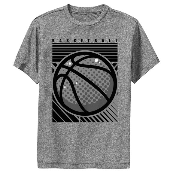 Boy's Lost Gods Basketball Black Lines  Performance Graphic Tee Charcoal Heather X Large