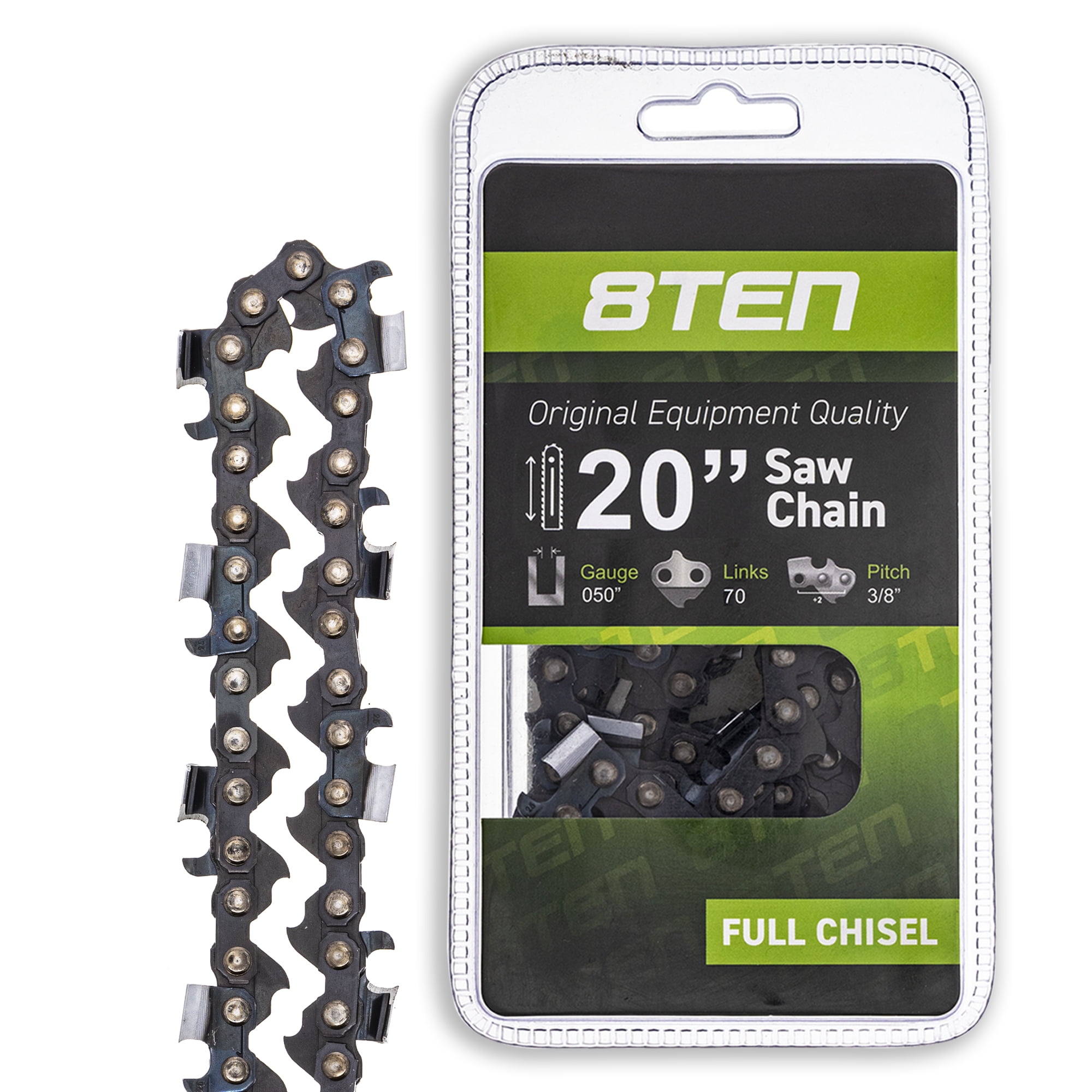 8TEN Chainsaw Chain 20 inch 3/8 Pitch 70 DL for Echo Poulan Husqvarna