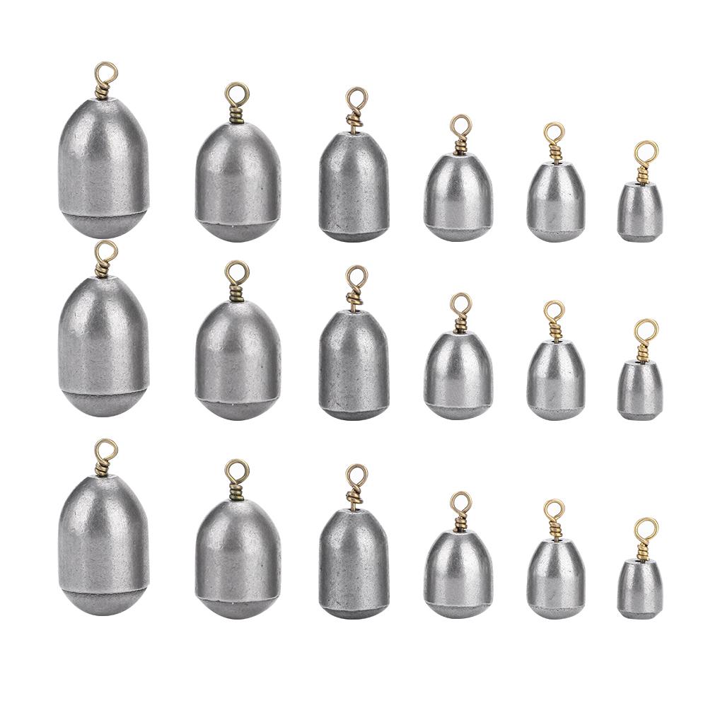 Fishing Iron Sinkers Fishing Weights Sinker Fish Casting Tool Set with Eco-Friendly Iron for Outdoor Fishing Silver 18pcs