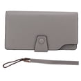 thumbnail image 1 of Men Long Wallet PU Leather Multiple Slots Buckle Design Men Purse with Wrist Strap, 1 of 5