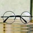 thumbnail image 3 of Skeleteen Round Wizard Costume Glasses - Black Metal Frame Circular Costume Eyeglasses - 1 Pair, 3 of 6